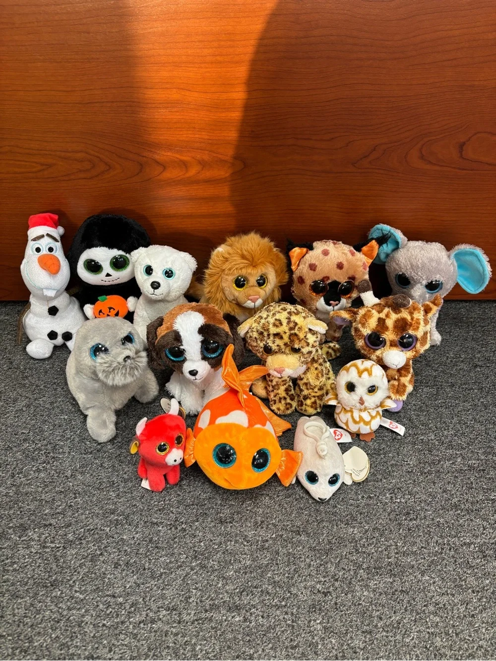 Ty Assorted Beanie Boos Plush Lot with Orange Fish and Multi-Colored Friends